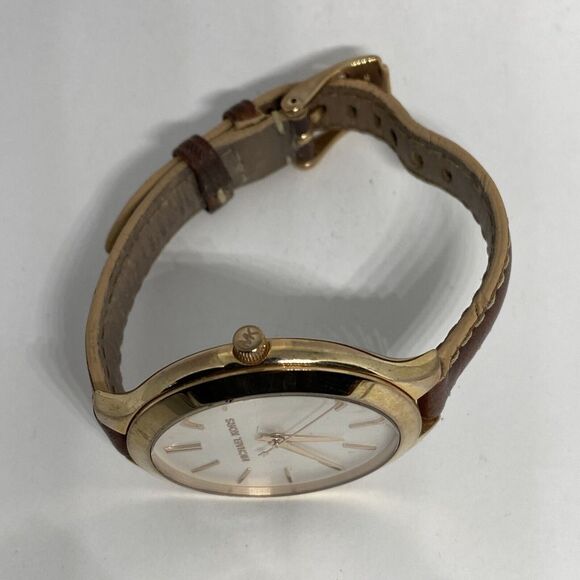 Michael Kors Runway MK2284 Women's Brown Leather Analog Dial Quartz Watch UC882 - Picture 8 of 12